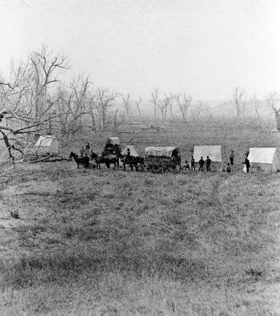 Il Campo del Capitano Sanderson al Guado, Campo di Battaglia di Custer da Stanley J. Morrow